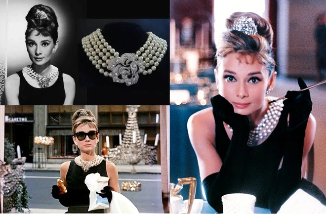 Audrey Hepburn va trang suc ngoc trai