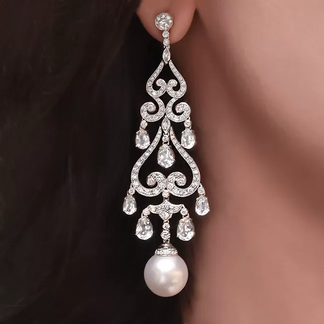 chandelier earrings pearl